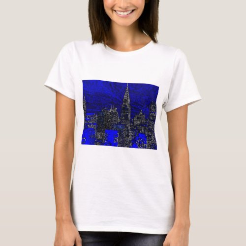 Blue Pop Art New York City T_Shirt