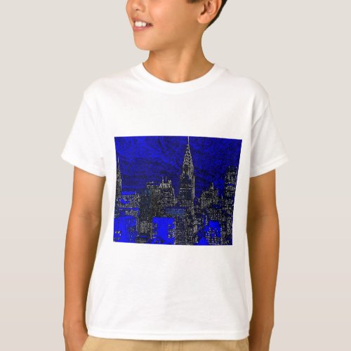 Blue Pop Art New York City T_Shirt