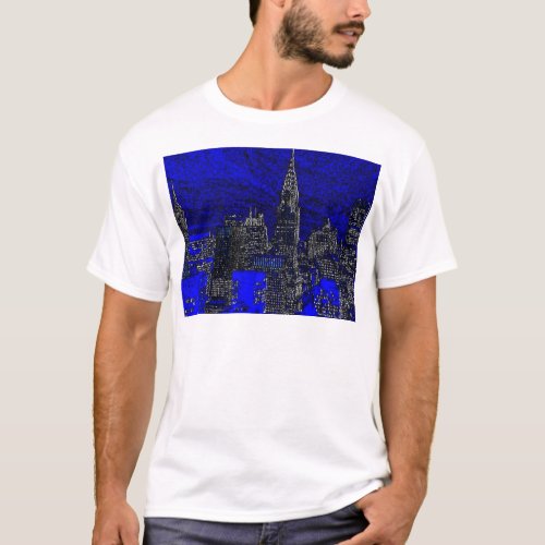 Blue Pop Art New York City T_Shirt