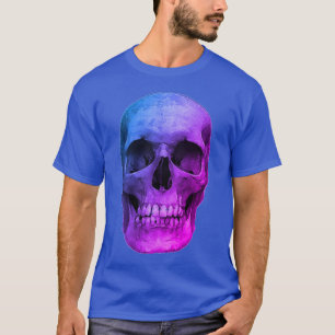 Blue Pop Art Retro Stylish Skull T-Shirt