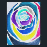 Blue pop art rose watercolor faux canvas print<br><div class="desc">Pop art from original watercolor painting of a blue abstract rose with colorful cartoonish colors. Bright pop art style.</div>