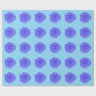 Blue Pop Art Rose Wrapping Paper