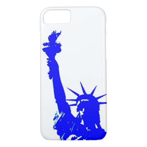 Blue Pop Art Statue of Liberty iPhone 7 Case