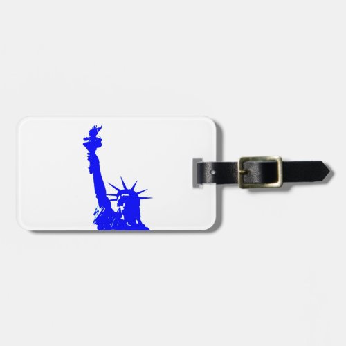 Blue Pop Art Statue of Liberty Luggage Tag