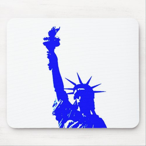 Blue Pop Art Statue of Liberty Mouse Pad