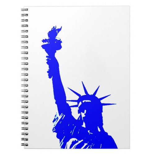 Blue Pop Art Statue of Liberty Notebook