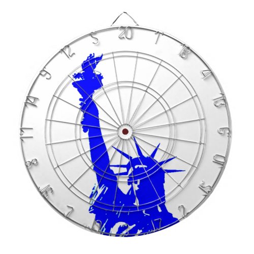 Blue Pop Art Statue of Liberty NYC Dartboard