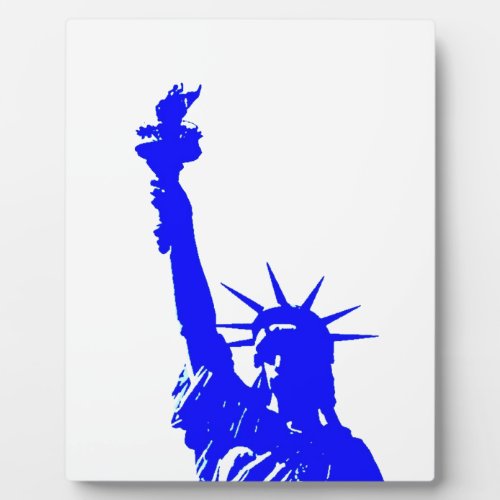Blue Pop Art Statue of Liberty Plaque