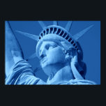 Blue Pop Art Statue of Liberty Poster<br><div class="desc">Pop Art Style American Iconic Symbols - Blue Color Closeup History Photography</div>