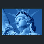 Blue Pop Art Statue of Liberty Poster<br><div class="desc">Pop Art Style American Iconic Symbols - Blue Color Closeup History Photography</div>