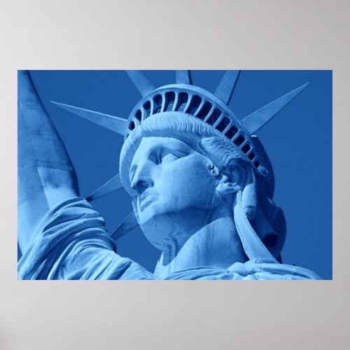 Blue Pop Art Statue of Liberty Poster