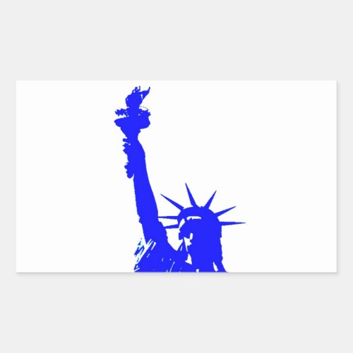 Blue Pop Art Statue of Liberty Rectangular Sticker