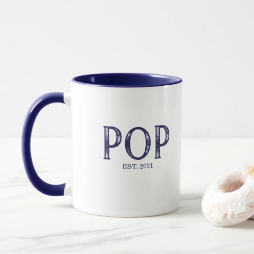 Blue Pop Year Established Mug