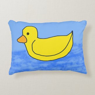 Blue Popcorn Anime Ducky Accent Pillow