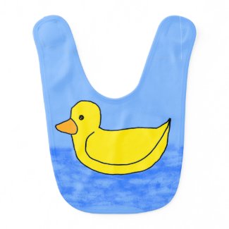 Blue Popcorn Anime Ducky Baby Bib