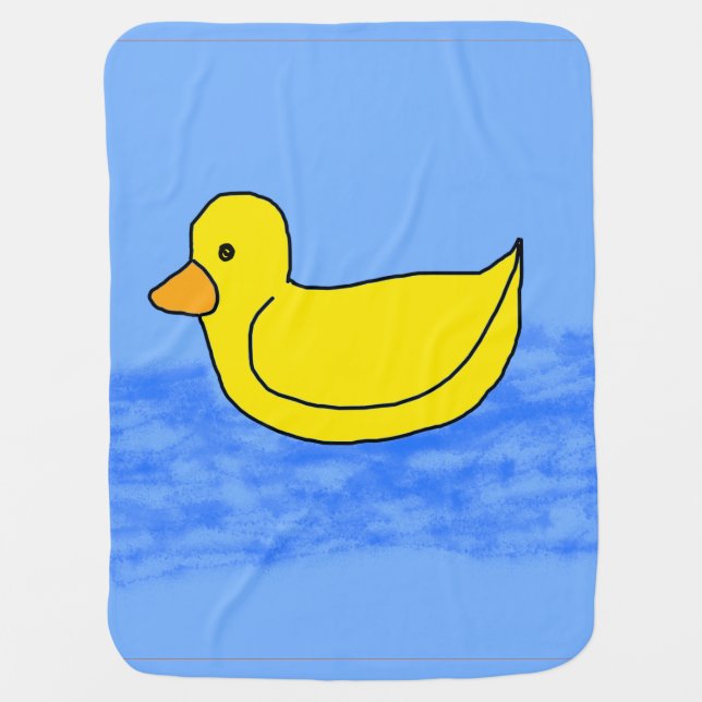 Blue Popcorn Anime Ducky  Baby Blanket (Front)