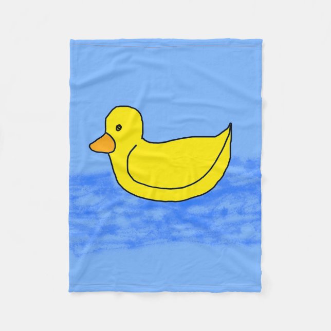 Blue Popcorn Anime Ducky  Fleece Blanket (Front)