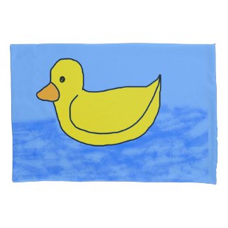 Blue Popcorn Anime Ducky Pillow Case