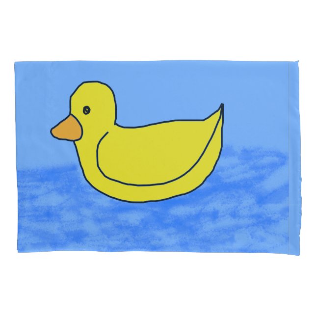 Blue Popcorn Anime Ducky Pillow Case (Front)