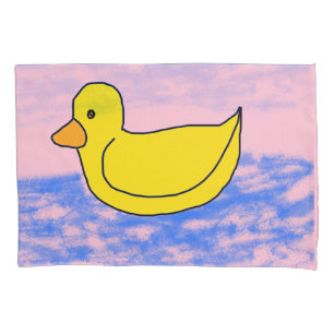 Blue Popcorn Anime Ducky Pillow Case