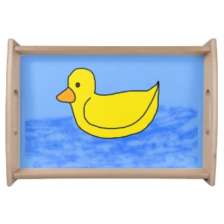 Blue Popcorn Anime Ducky Serving Tray