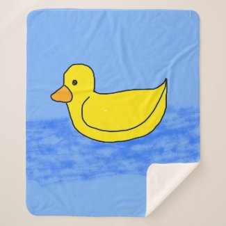 Blue Popcorn Anime Ducky Sherpa Blanket