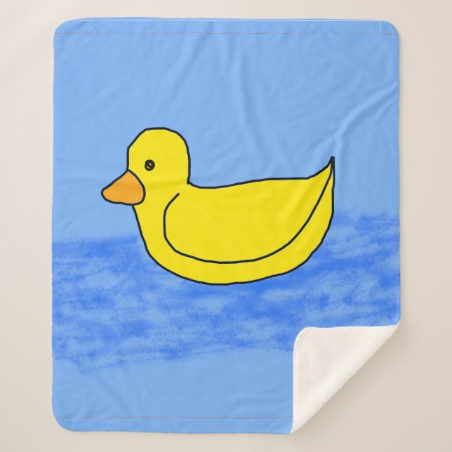 Blue Popcorn Anime Ducky Sherpa Blanket (Front)