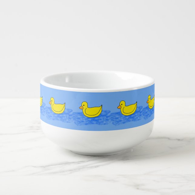 Blue Popcorn Anime Ducky  Soup Mug (Front)