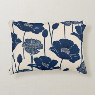Blue Poppies Accent Pillow