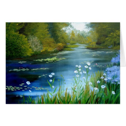 Blue Poppies Card (Front Horizontal)