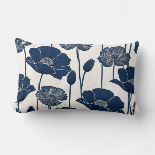 Blue Poppies Lumbar Pillow