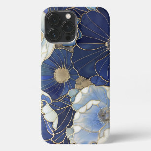 Blue Poppies Vintage Inspired iPhone 13 Pro Max Case