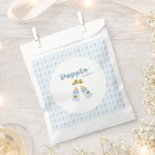 Blue Poppin Bottles Boy Baby Shower Favor Bag