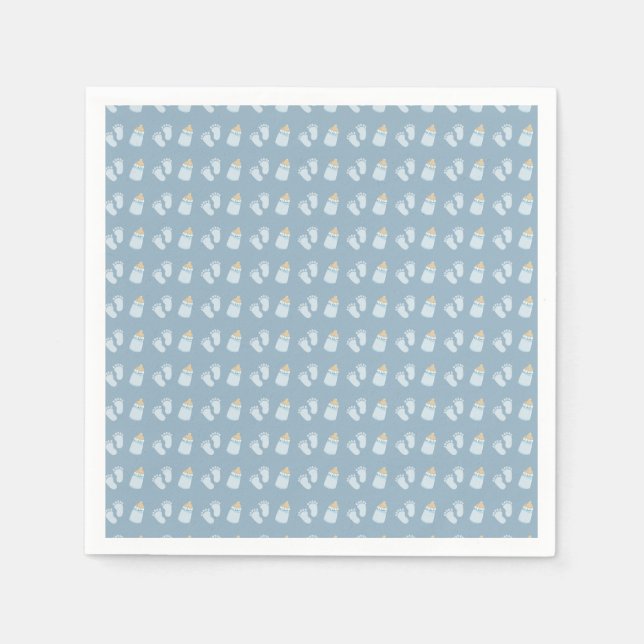  Blue Poppin Bottles Boy Baby Shower Napkins (Front)