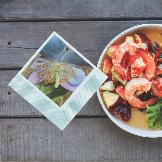 Blue Poppy Bloom Floral Napkins (In Situ Food)