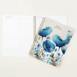 Blue Poppy Floral Monogram Planner<br><div class="desc">Our "Poppy Floral Collection" features watercolor poppy flowers in two colors,  periwinkle blue and deep red,  paired with an elegant serif font. Check out other products from this collection in our store and contact us if you have any special requests.</div>