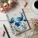 Blue Poppy Floral Monogram Planner<br><div class="desc">Our "Poppy Floral Collection" features watercolor poppy flowers in two colors,  periwinkle blue and deep red,  paired with an elegant serif font. Check out other products from this collection in our store and contact us if you have any special requests.</div>