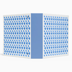 Blue poppy Flowers summer nature pattern 3 Ring Binder