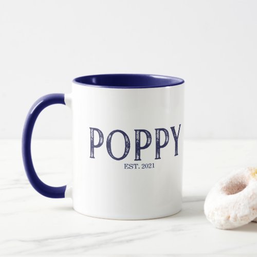 Blue Poppy Year Established Mug