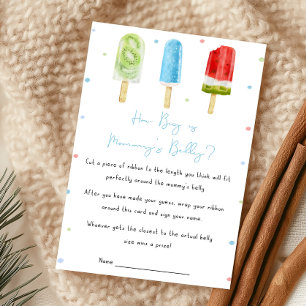 Blue Popsicle Baby Shower How Big Is Mommy's Belly