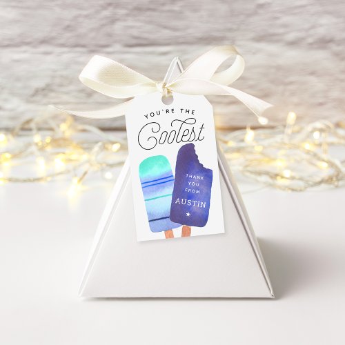 Blue Popsicle Birthday Party Thank You Favor Gift Tags