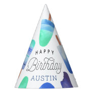 Blue Popsicle Personalized Kids Birthday Party Hat at Zazzle