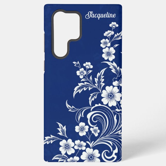 Blue Porcelain Bloom Samsung Galaxy Case (Back)