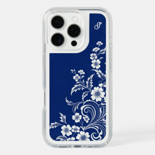 Blue Porcelain Bloom iPhone 16 Pro Case