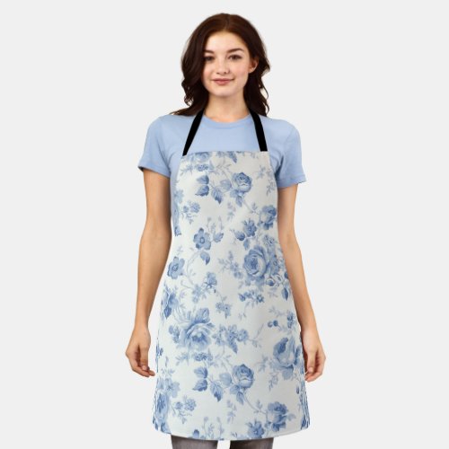 Blueporcelainblue chinafloral toilechinoiserie apron