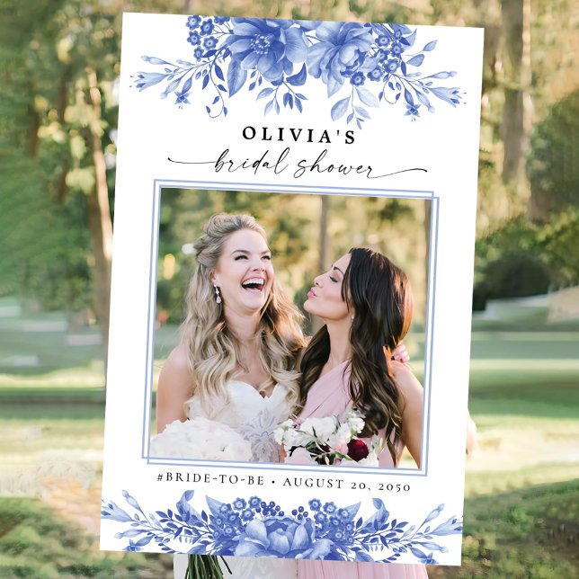 Blue Porcelain Bridal Shower Photo Prop Foam Board (Creator Uploaded)