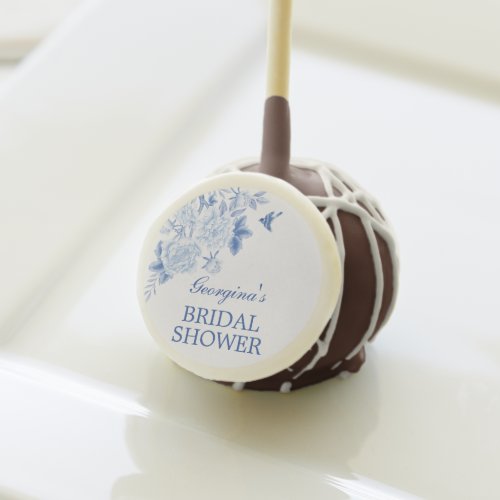 Blue Porcelain Chinoiserie Flowers Bridal Shower Cake Pops