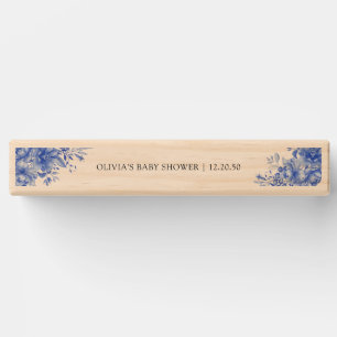 Blue Porcelain Floral Baby Shower Topple Tower