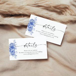 Blue Porcelain Floral Details Enclosure Card
