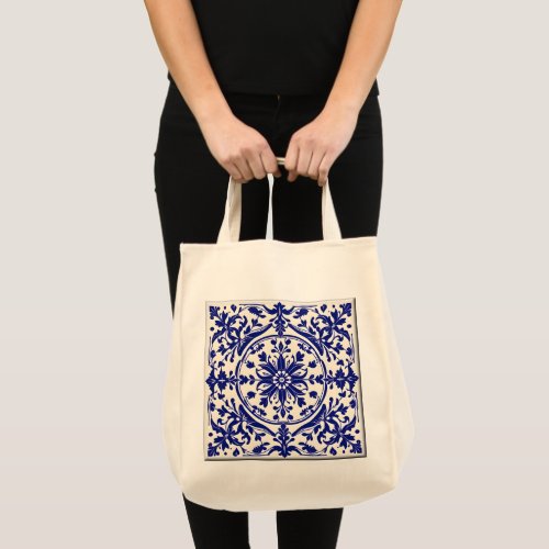 Blue Porcelain Grocery Tote